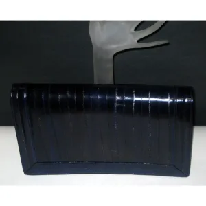 Navy Eel Skin Clutch Purse