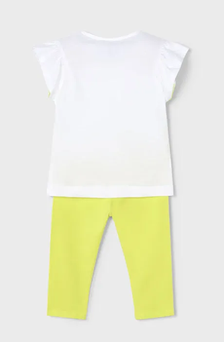 NEW SS25 Mayoral Girls Leggings Set 3711 Citrus/75