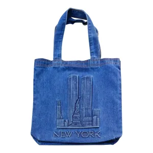 New York Skyline Embossed Tote Bag