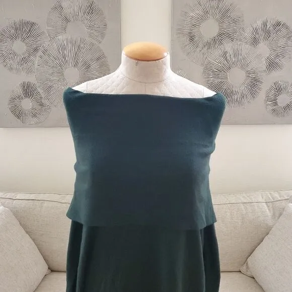 NEW! Vince Camuto Off Shoulder Long Sleeve Sweater Dress - size Large in Green.