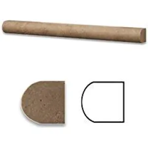 Noce Travertine Honed 1 X 12 Dome Liner Trim Molding - 4" Sample