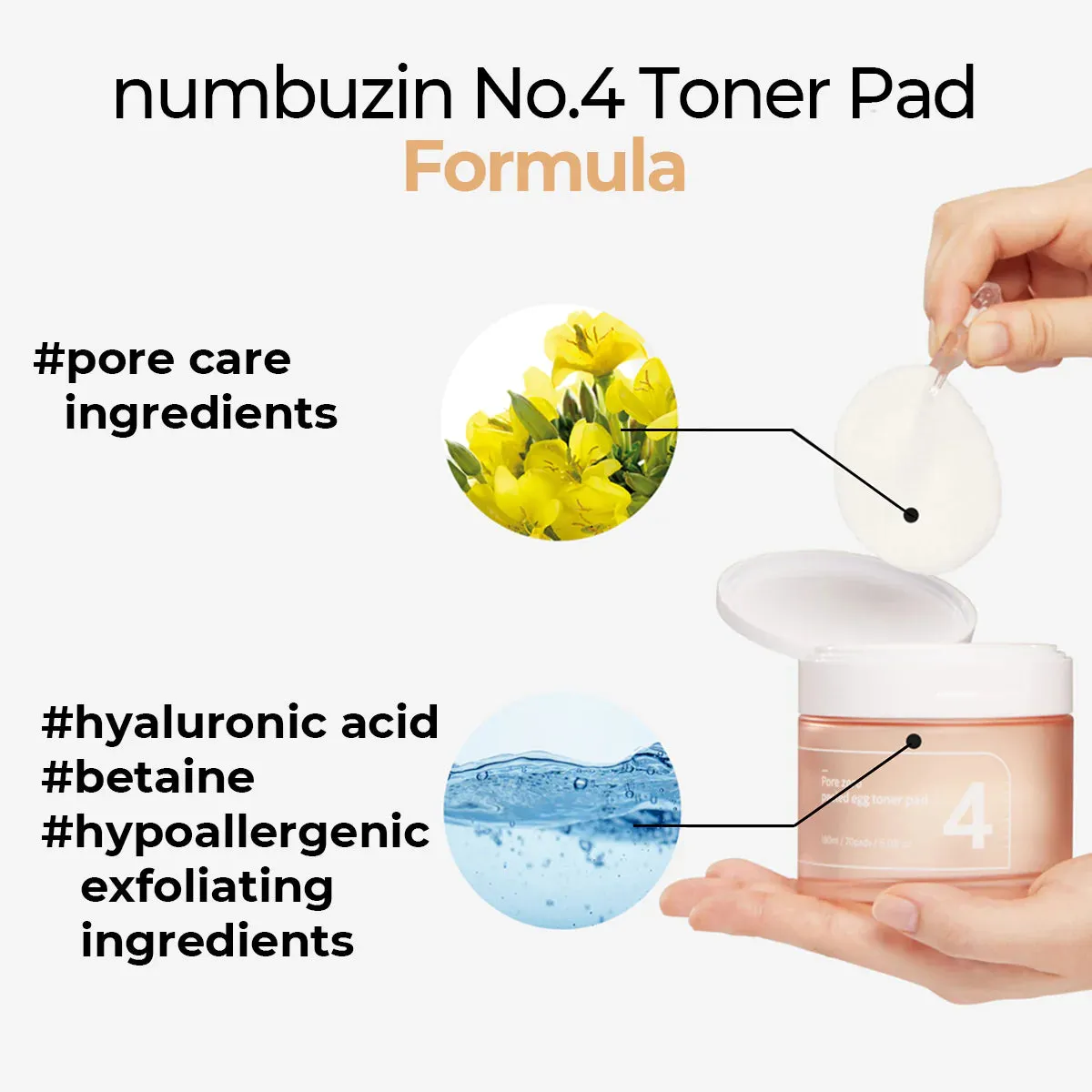 numbuzin - No. 4 Pore Zero Peeled Egg Toner Pad