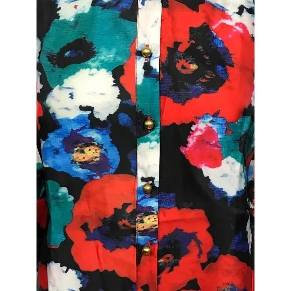 NWT Nancy Yang Floral Print Puff Sleeve Jacket