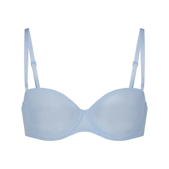 NWT SKIMS Ultrafine Mesh Strapless Underwire Bra Limited Edition in Glacier 40D