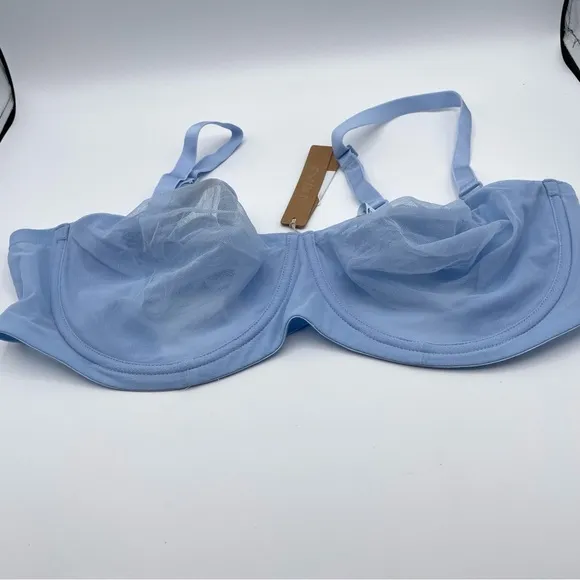 NWT SKIMS Ultrafine Mesh Strapless Underwire Bra Limited Edition in Glacier 40D