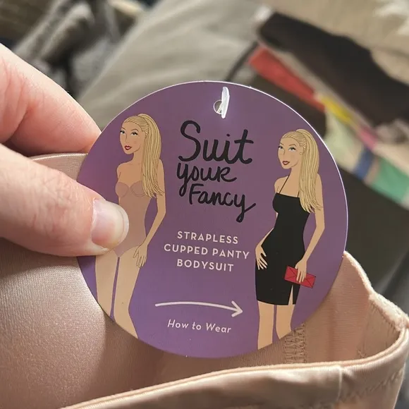 NWT Spanx Suit Your Fancy Convertible Champagne Beige Bodysuit Women's size L