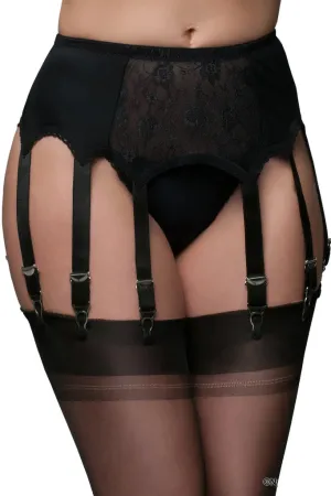 Nylon Dreams 10 Strap Suspender Belt Black