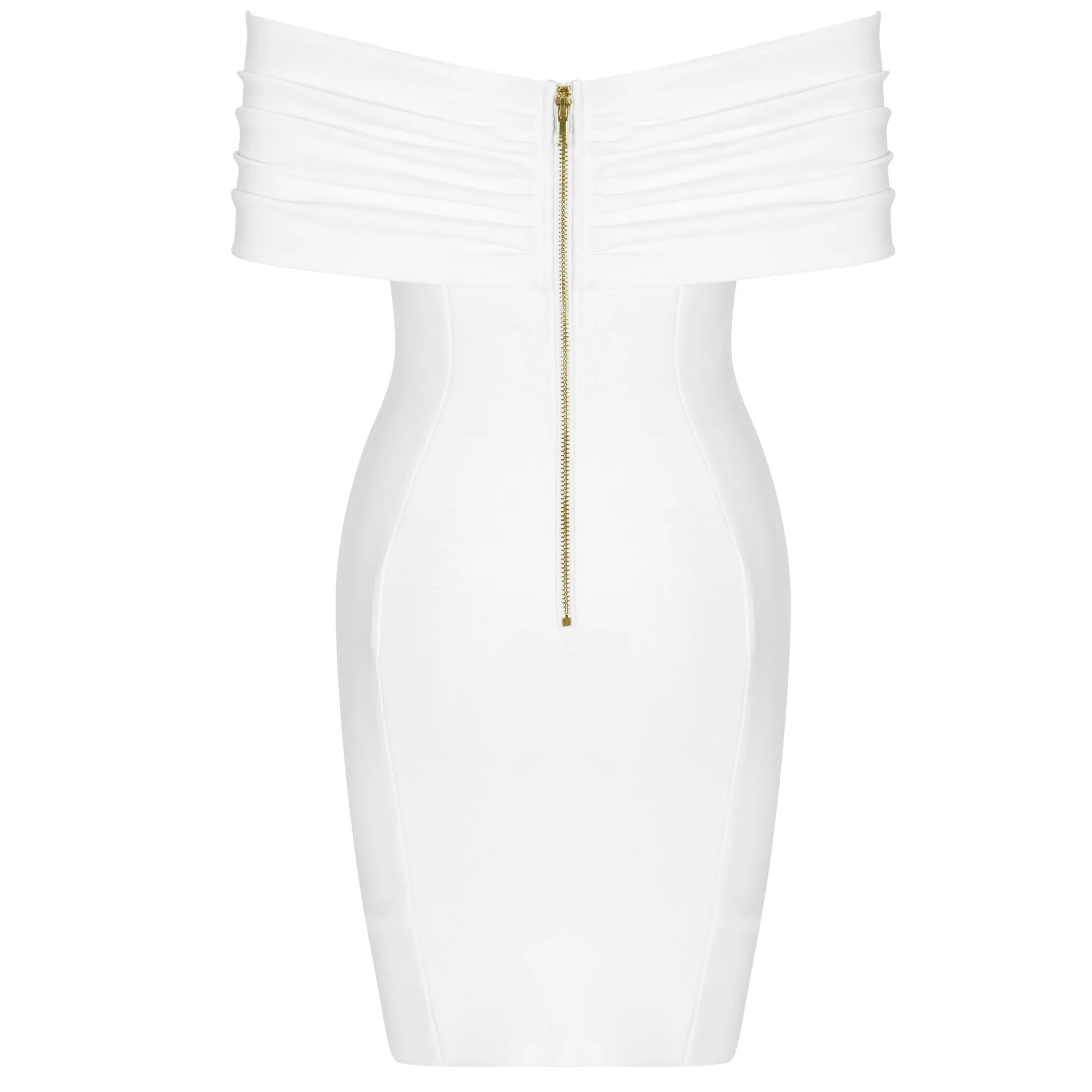 Off Shoulder Short Sleeve Wrinkled Mini Bandage Dress PF21107