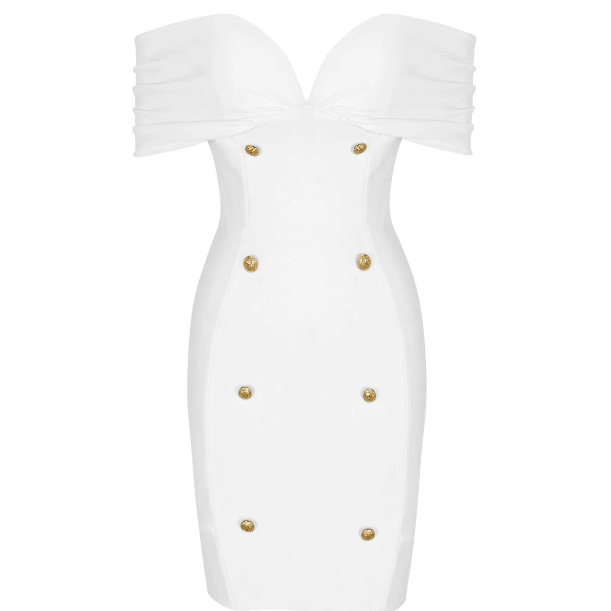 Off Shoulder Short Sleeve Wrinkled Mini Bandage Dress PF21107