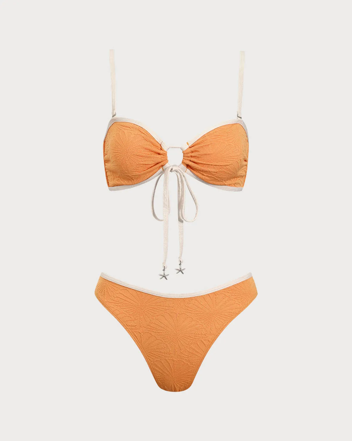 Orange Contrast Cutout Bikini Set