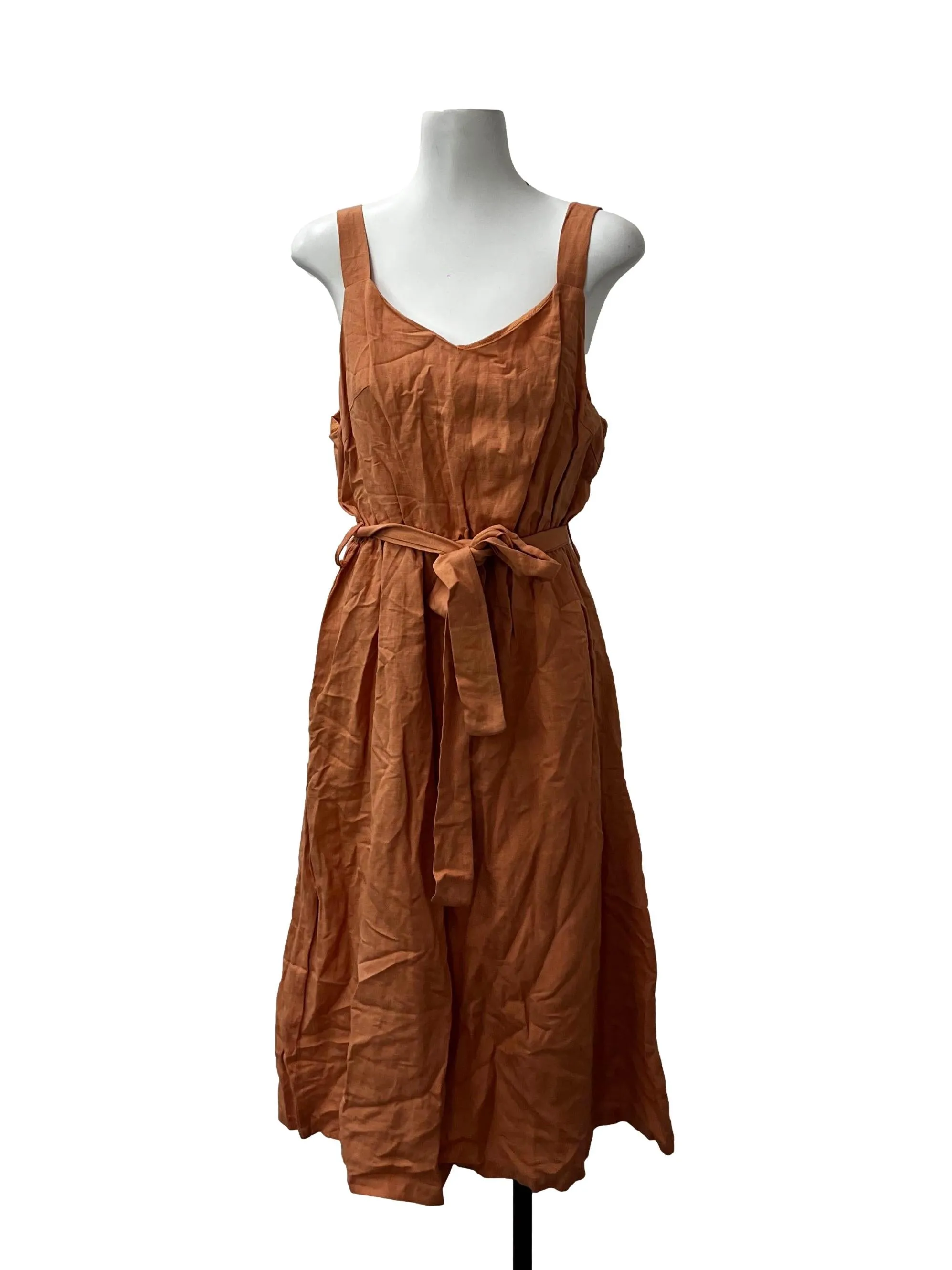 Orange Self Tie Dress