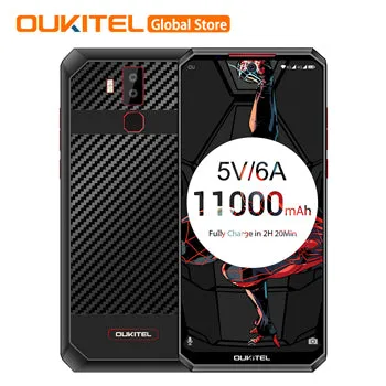 Oukitel K13 Pro Quad Core 6.41 inch 11000mAh Battery 8MP 16MP Camera 1560x720 Resolution 64GB 4GB Mobile Phone Smartphone Leather black