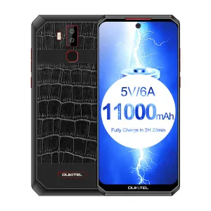 Oukitel K13 Pro Quad Core 6.41 inch 11000mAh Battery 8MP 16MP Camera 1560x720 Resolution 64GB 4GB Mobile Phone Smartphone Leather black