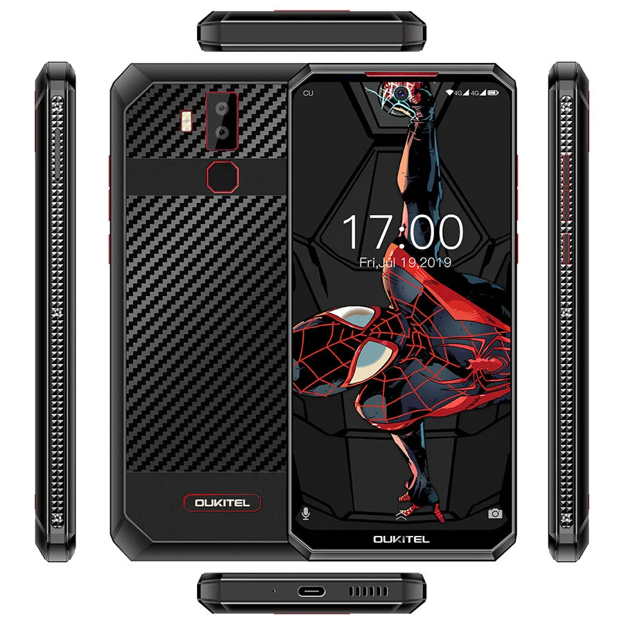 Oukitel K13 Pro Quad Core 6.41 inch 11000mAh Battery 8MP 16MP Camera 1560x720 Resolution 64GB 4GB Mobile Phone Smartphone Leather black