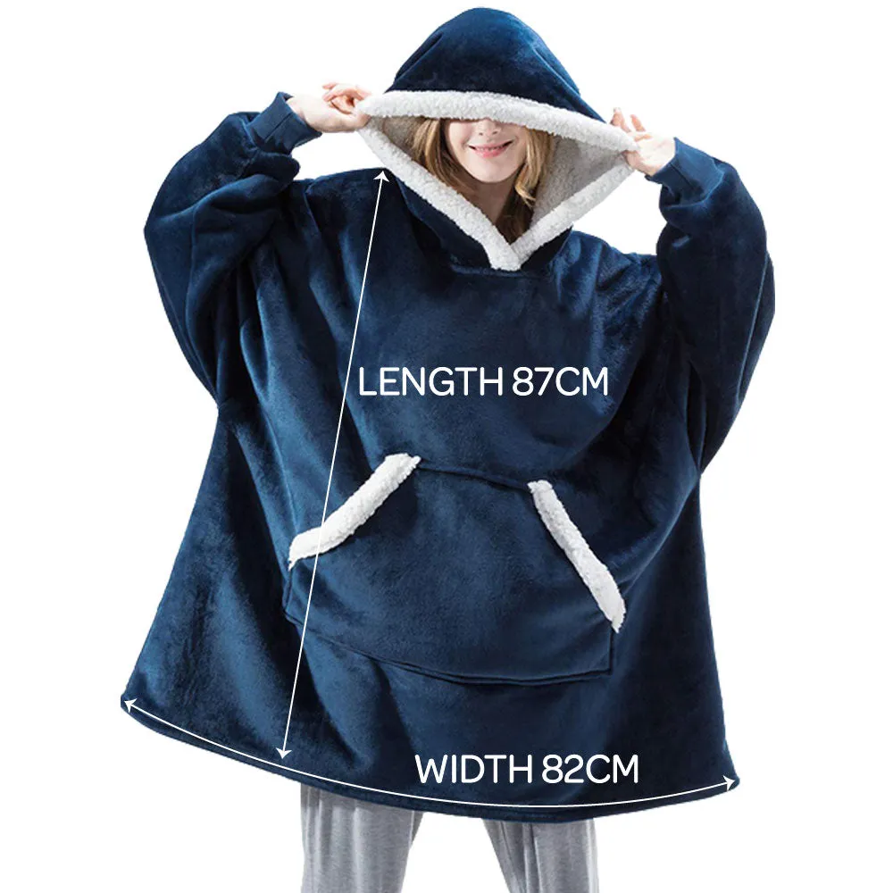Oversized Hooded Blanket - Navy