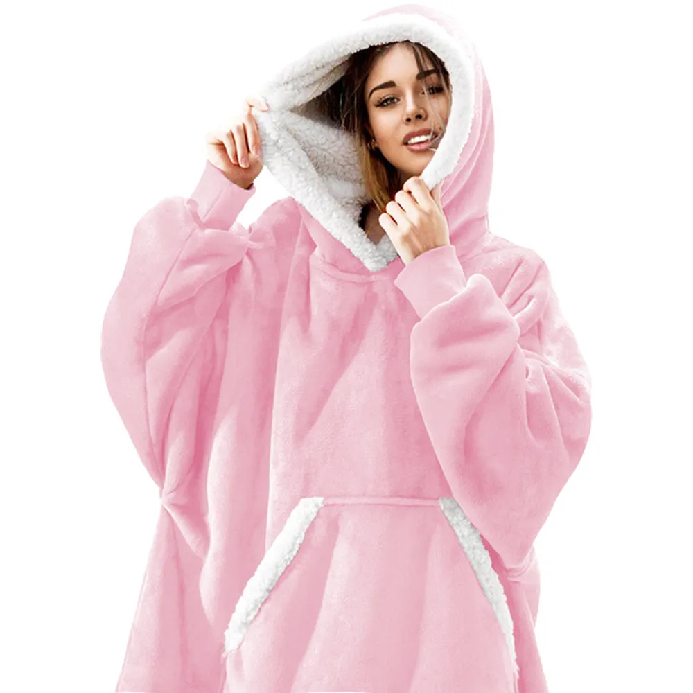 Oversized Hooded Blanket - Navy