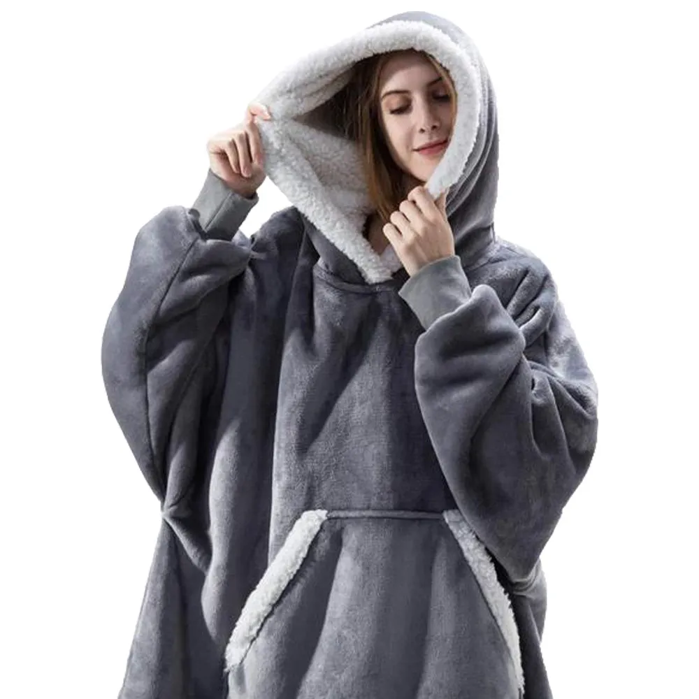 Oversized Hooded Blanket - Navy