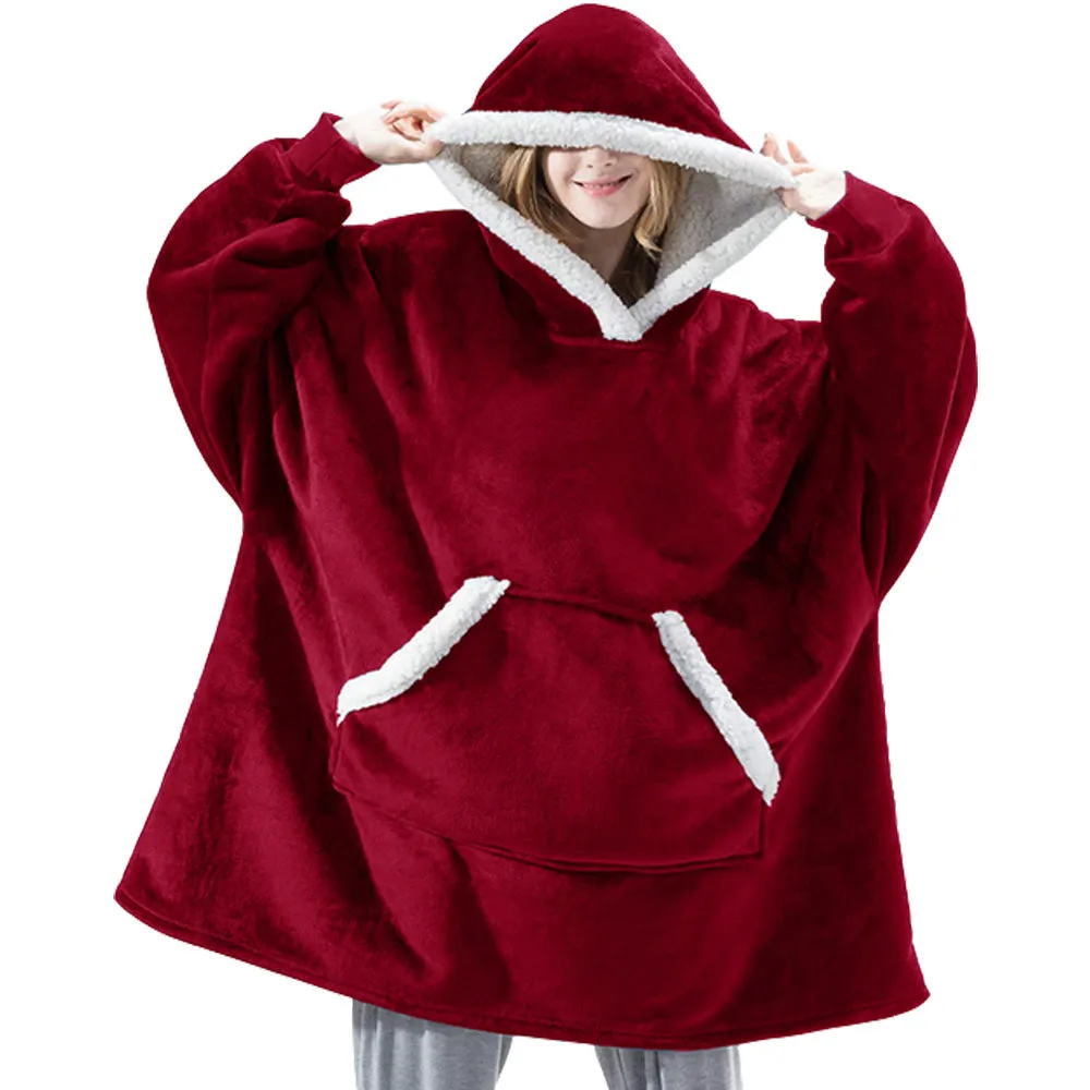 Oversized Hooded Blanket - Navy