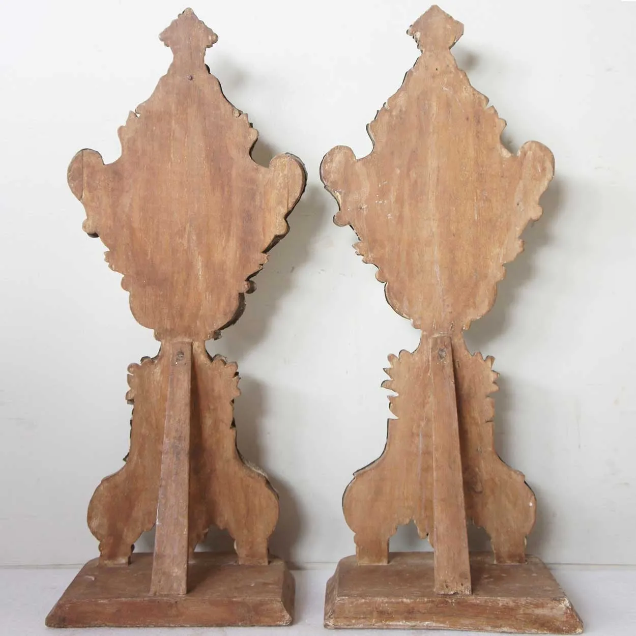 Pair of Indo-Portuguese Baroque Style Silver over Teak Reliquaries