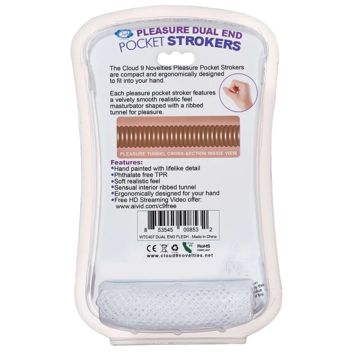 Personal Double Ended Beaded  Stroker Flesh