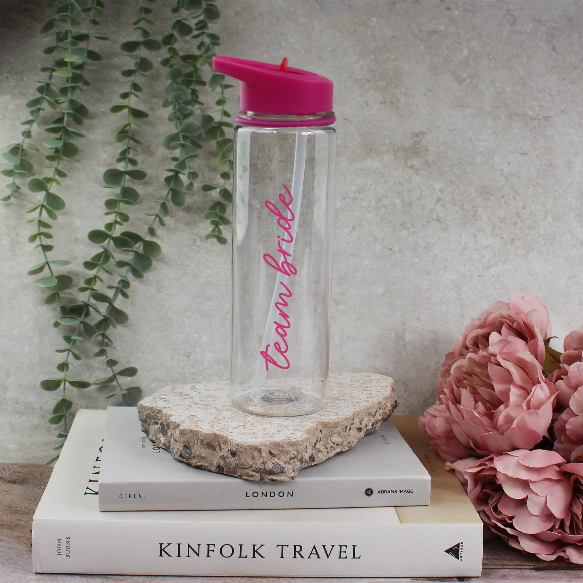 Personalised Pink Team Bride & White Bride Water Bottles, 725 ml