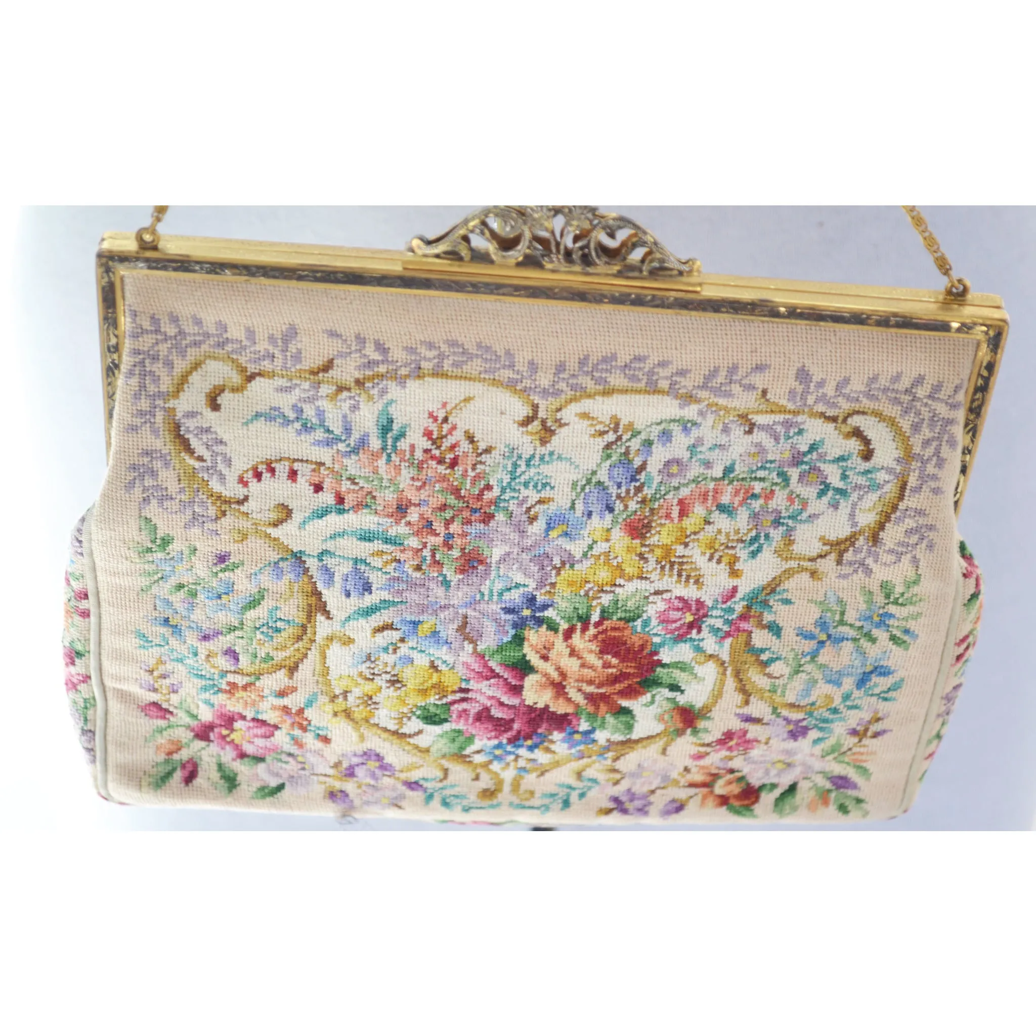 Petit Point Austrian Floral Purse By Studio Wien