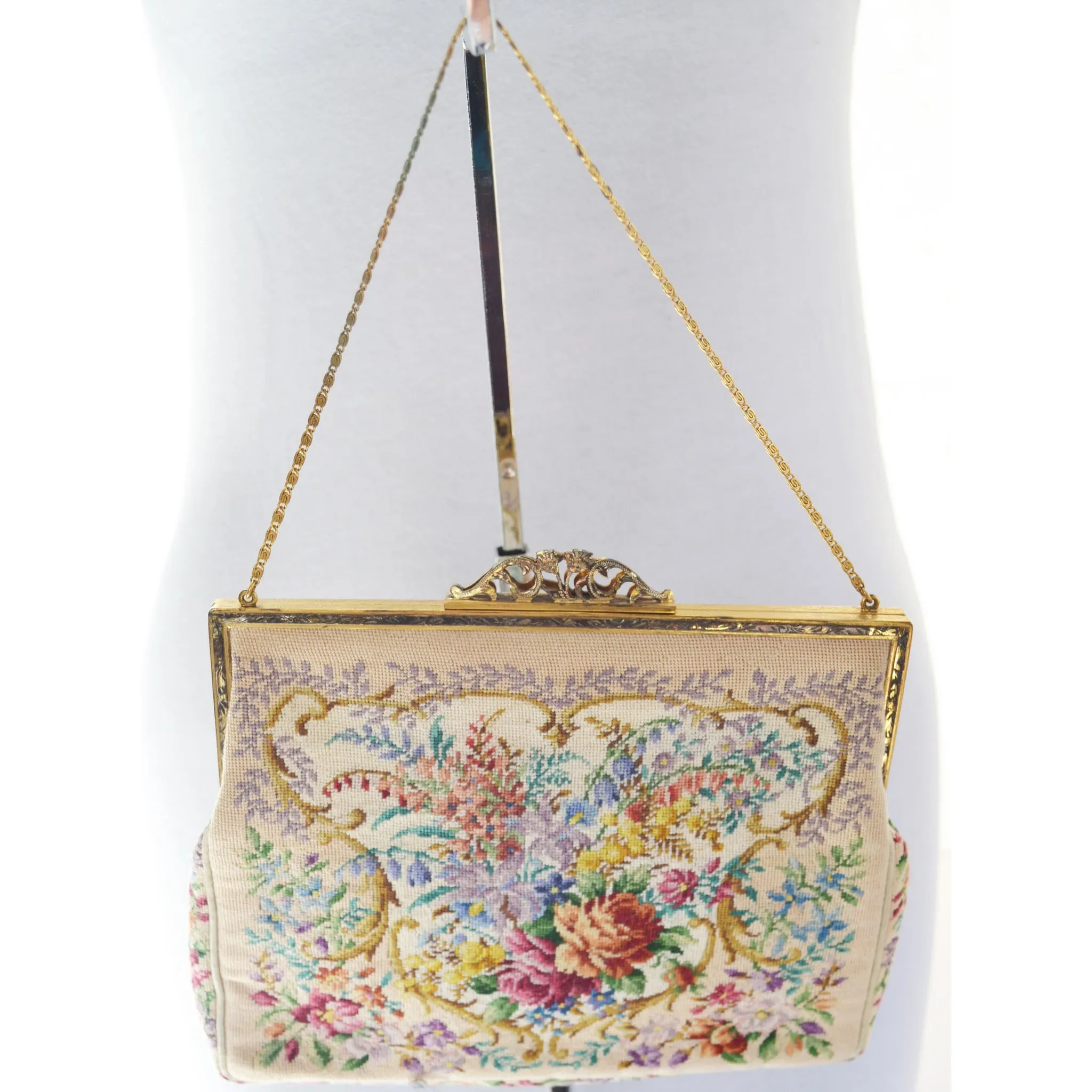 Petit Point Austrian Floral Purse By Studio Wien