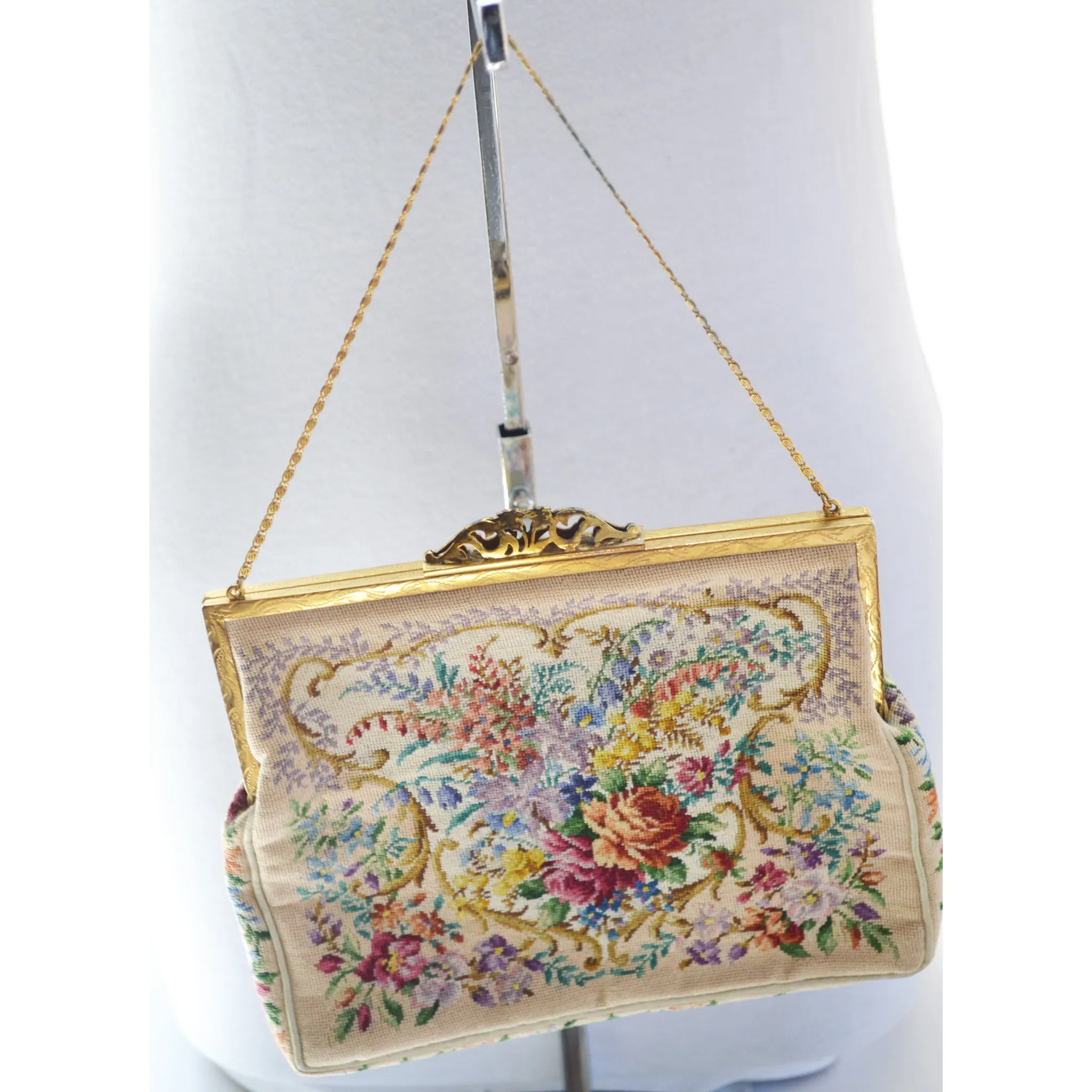 Petit Point Austrian Floral Purse By Studio Wien