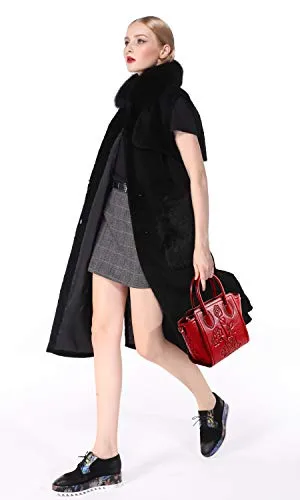 PIJUSHI Leather Handbags for Women Designer Floral Top Handle Shoulder bags for Ladies（19070 Red）