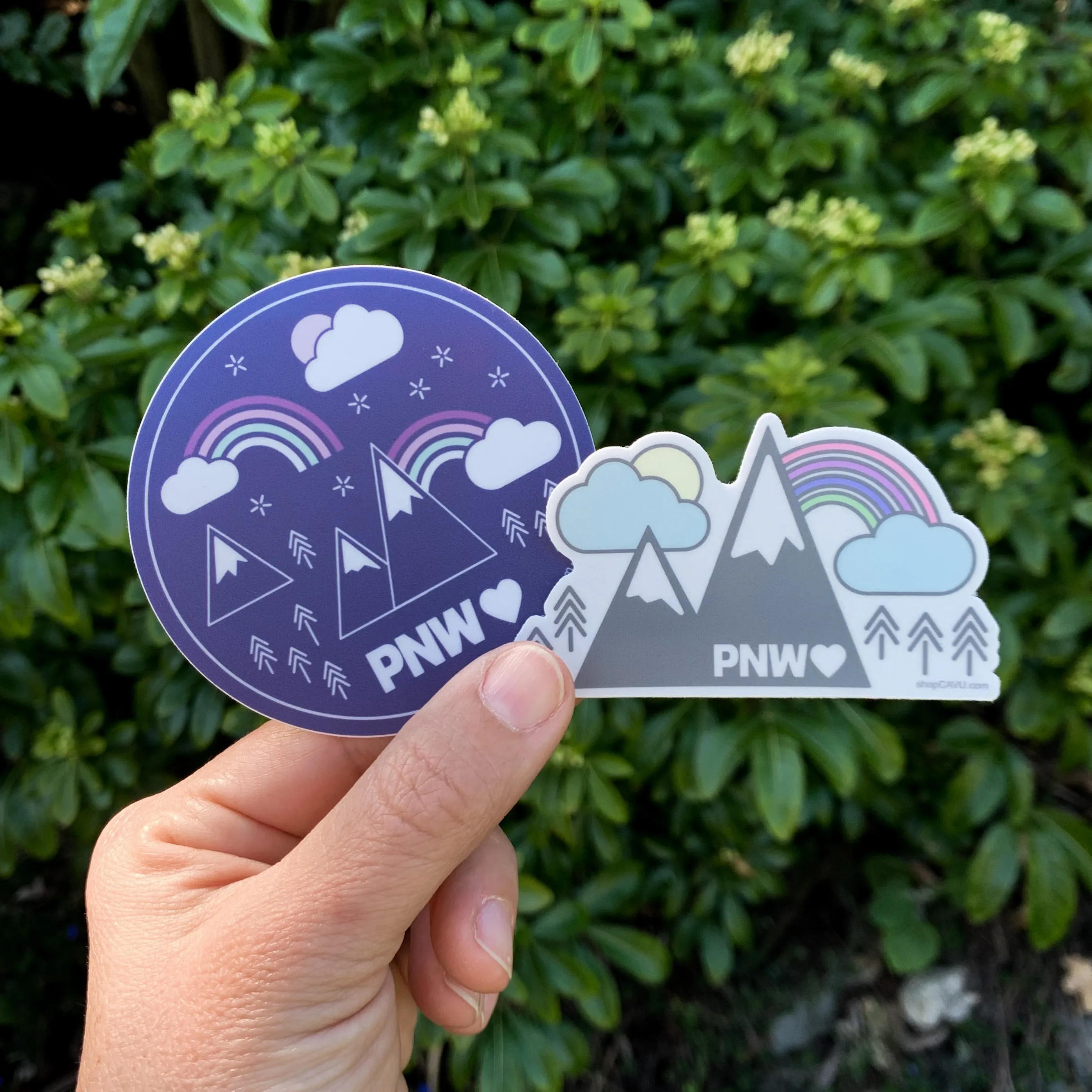 PNW Dark Purple Rainbows   Mountains 3” Sticker / Decal