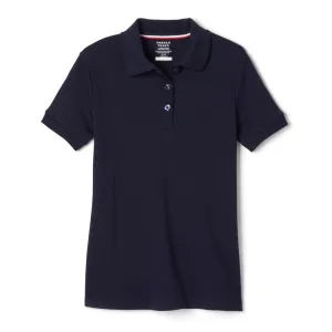 Polo, Girls Navy S/S Interlock with Picot Collar (Feminine Fit)