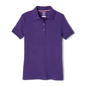 Polo, Girls Purple S/S Interlock with Picot Collar (Feminine Fit)