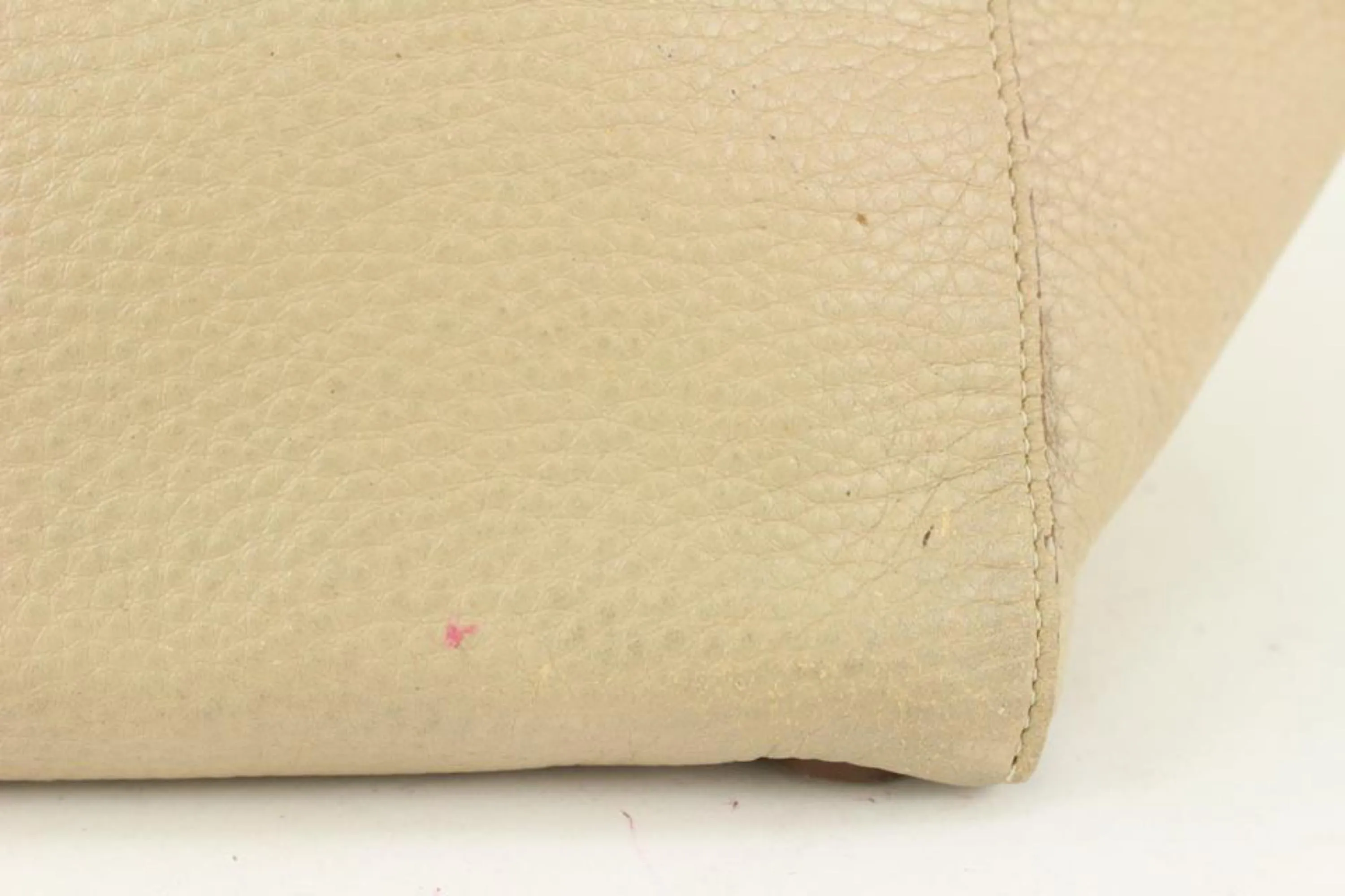 Prada Beige Daino Vitello Leather Shopper Tote Bag 1PR617a