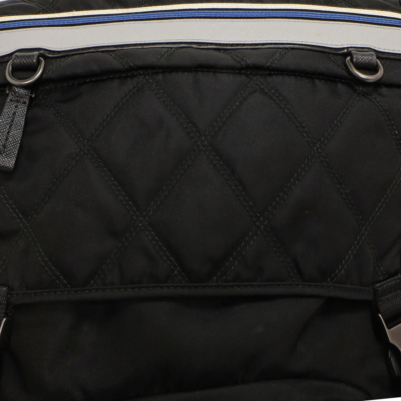 Prada Black Nylon Logo Patch Backpack