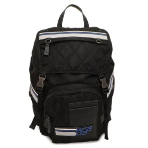 Prada Black Nylon Logo Patch Backpack