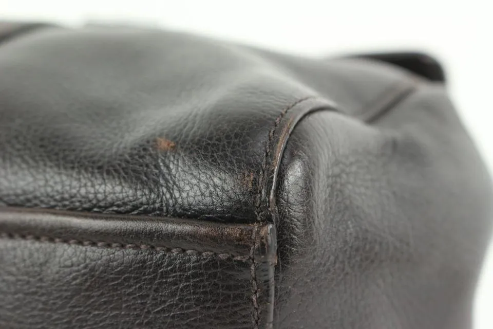 Prada Dark Brown Leather East West Boston Shoulder bag 14p5
