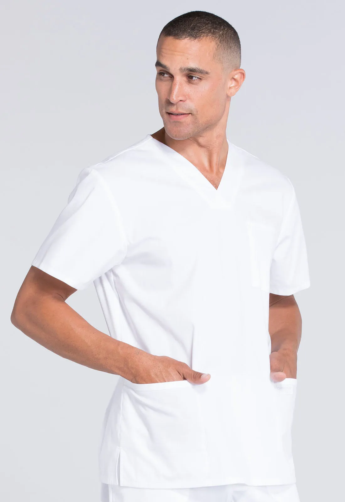 Professionals WW695 Men's V-Neck Top White