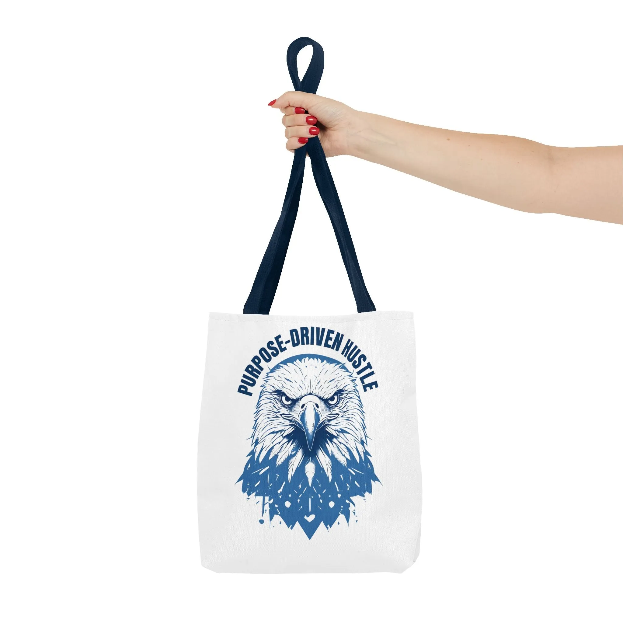 Purpose-Driven Hustle Eagle Tote Bag – Durable Canvas Bag with Bold Motivational Design