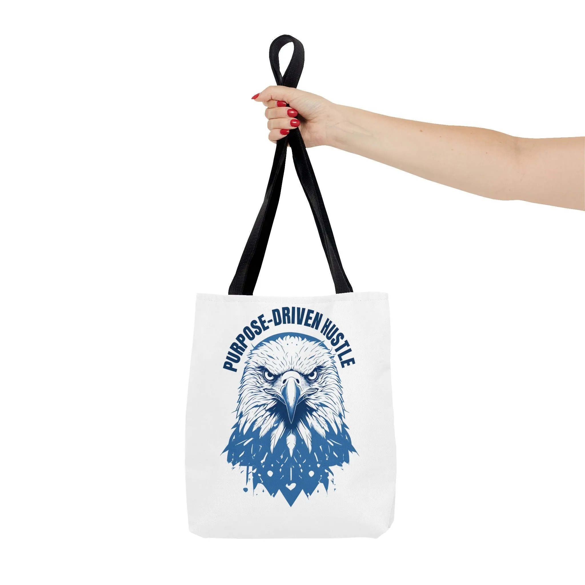Purpose-Driven Hustle Eagle Tote Bag – Durable Canvas Bag with Bold Motivational Design
