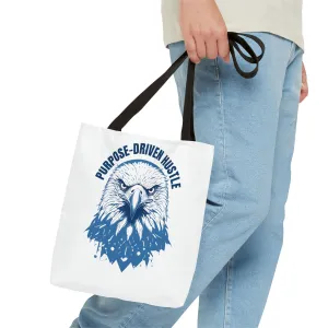 Purpose-Driven Hustle Eagle Tote Bag – Durable Canvas Bag with Bold Motivational Design
