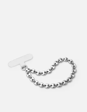 Pyper Puff Chain Phone Strap, Sterling Silver