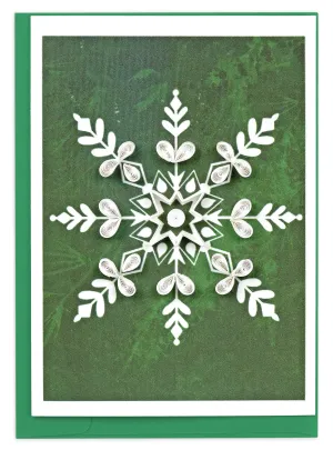 Quilled Snowflake on Pine Gift Enclosure Mini Card