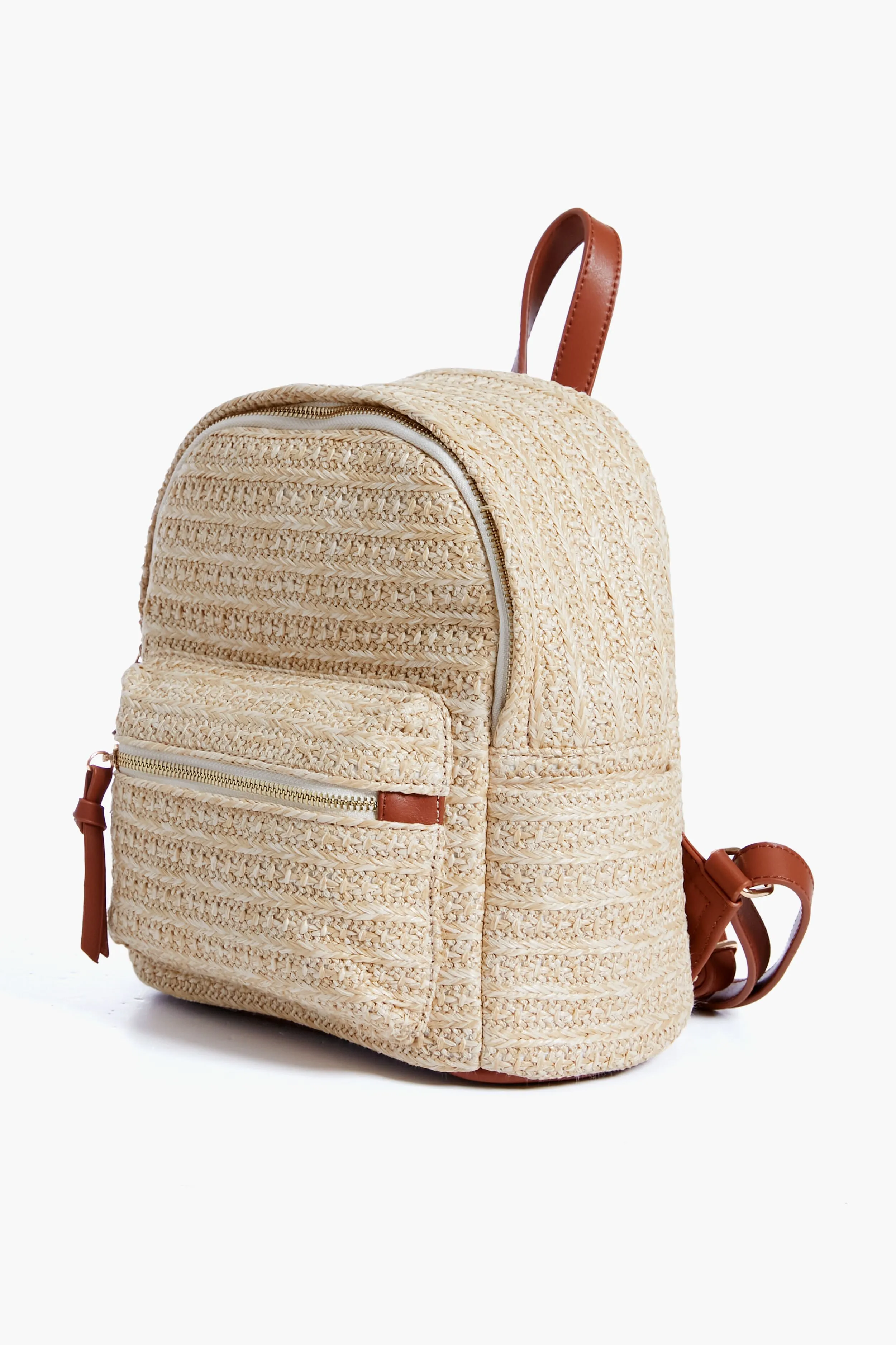 Raffia Braided Backpack