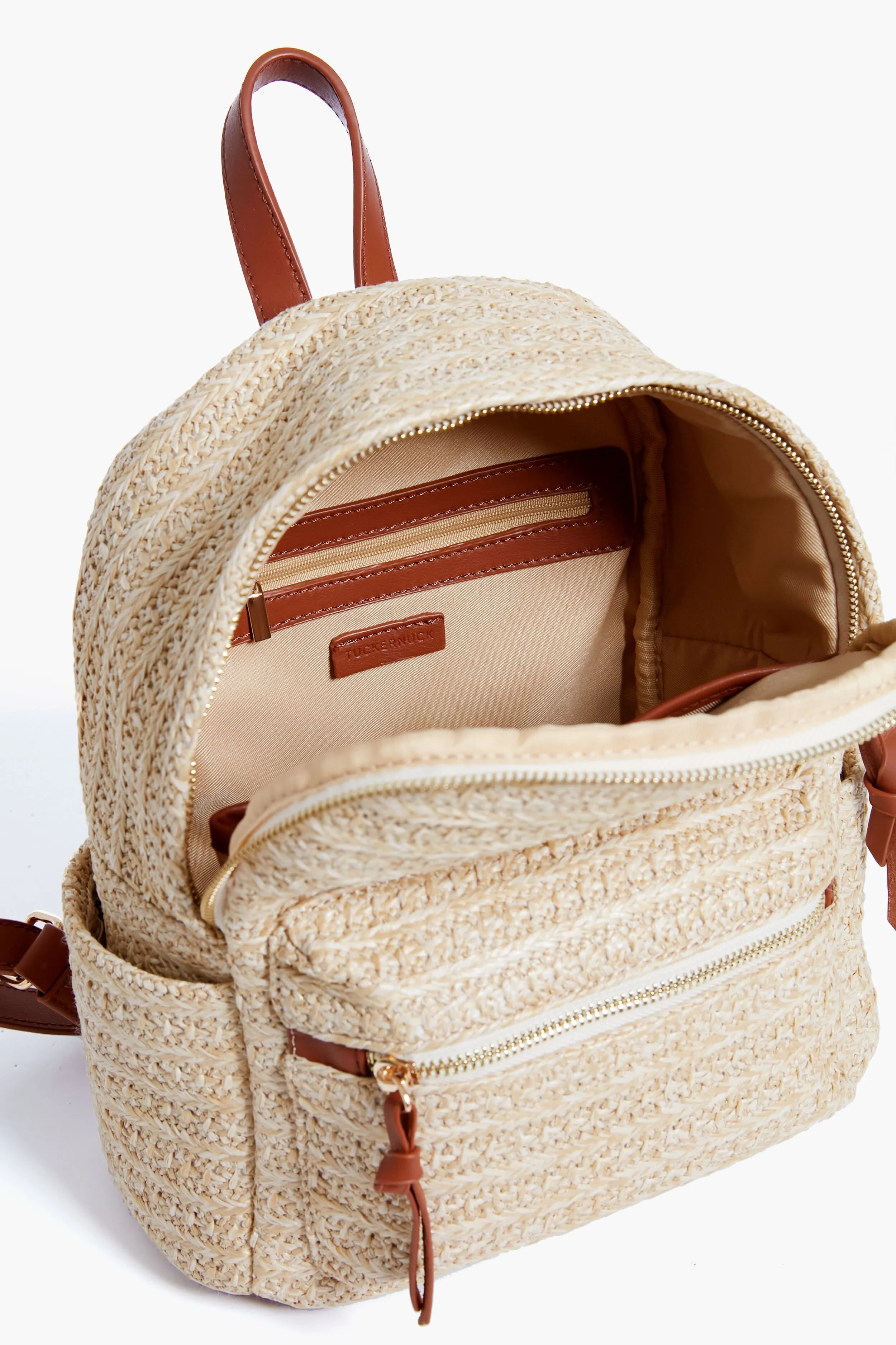 Raffia Braided Backpack