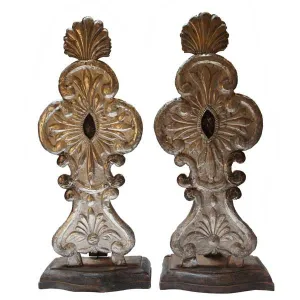 Rare Pair of Indo-Portuguese Silver and Teak Reliquaries