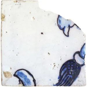 Rare Portuguese Baroque Tin Glazed Pottery Azulejo Tile