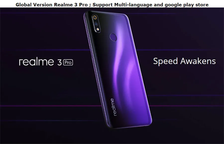 Realme 3 Pro Global Version 4GB RAM 64GB ROM Snapdragon 710 AIE Moblie Phone 4045mAh Battery Cellphone VOOC Fast Charge blue