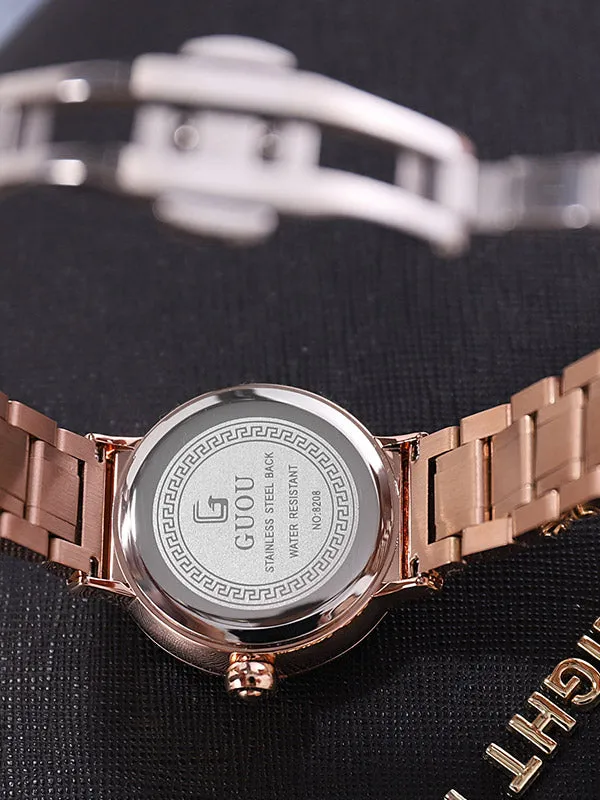 Rose Gold Diamond Green Women's Watch