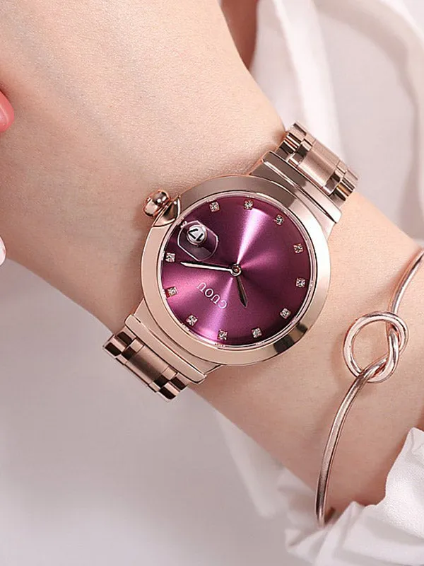 Rose Gold Diamond Green Women's Watch