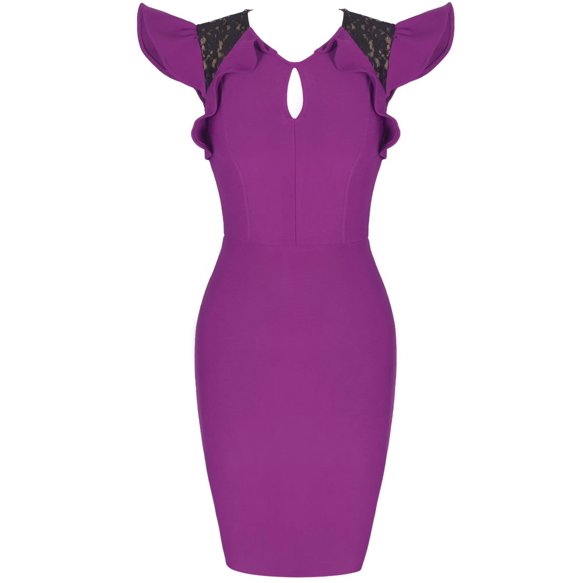 Round Neck Sleeveless Lace Midi Bandage Dress PP091432
